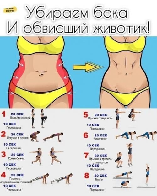 Комплекс самых эффективных упражнения для ног, ягодиц и животика. 01