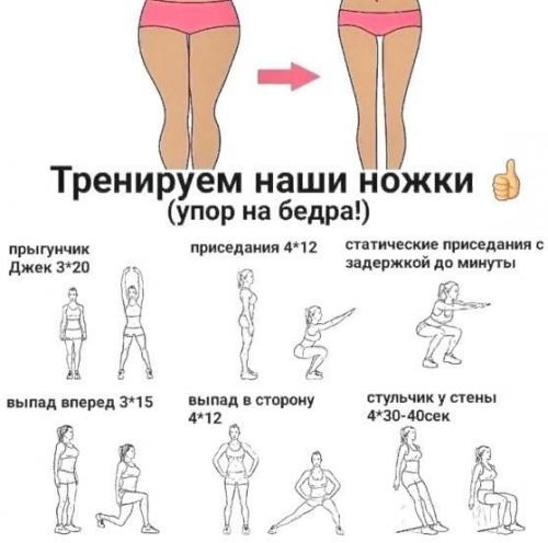 Комплекс самых эффективных упражнения для ног, ягодиц и животика. 02