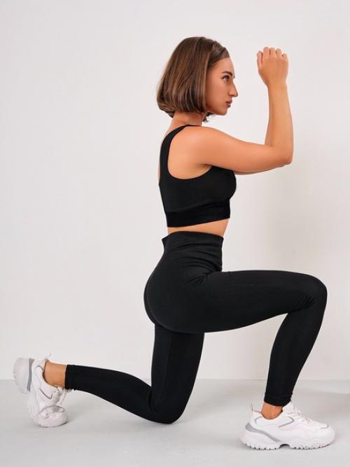 Топ спортивный в рубчик, со съёмными чашечками. 04