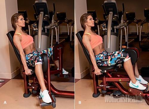 Приведение бедра в тренажере сидя. 01