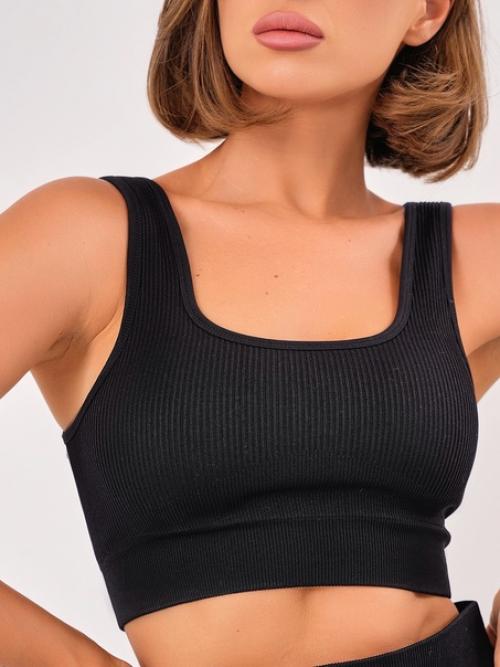 Топ спортивный в рубчик, со съёмными чашечками. 05