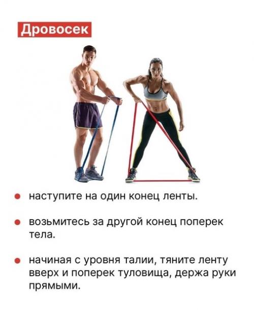 Самые простые упражнения с фитнес - резинкой для подтянутого тела после 30 лет. 04
