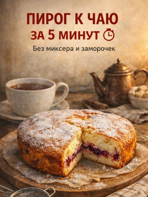 Пирог к чаю за 5 минут.

