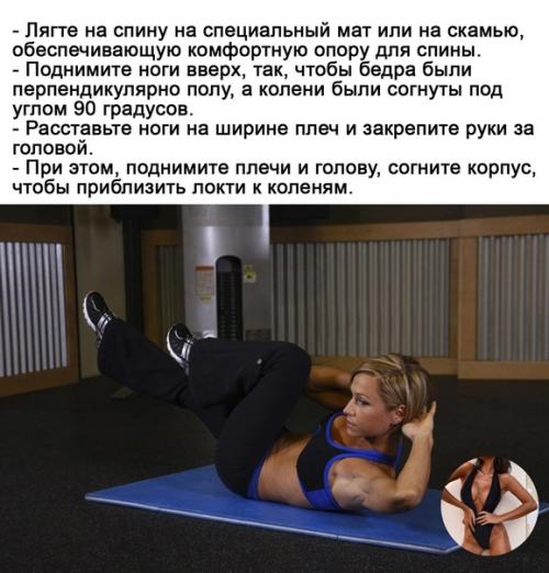 Упражнение Велосипед - это классическое упражнение на пресс, которое можно выполнять в спортзале. 01