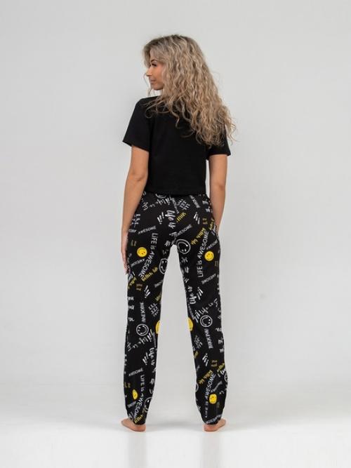 Женский костюм из 100% хлопка, состоит из укороченной футболки и брюк. 02