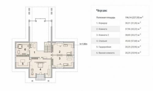 Планировка большого коттеджа с бассейном и фитнесом. 03