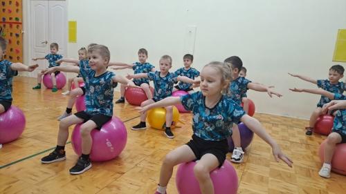 Знаете ли вы, что одним из самых любимых занятий в нашем детском саду, по праву считается детский фитнес с использованием фитболов! 03