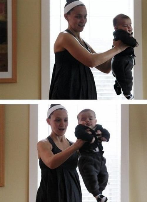 Простые упражнения для фитнес - мам, чтобы поддерживать себя в форме дома с малышом. 02