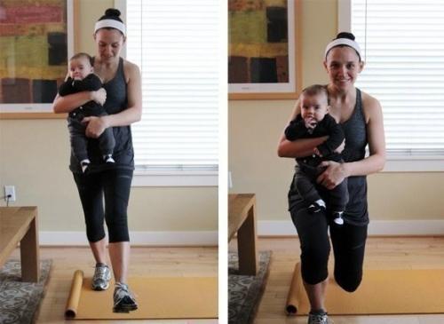 Простые упражнения для фитнес - мам, чтобы поддерживать себя в форме дома с малышом. 01