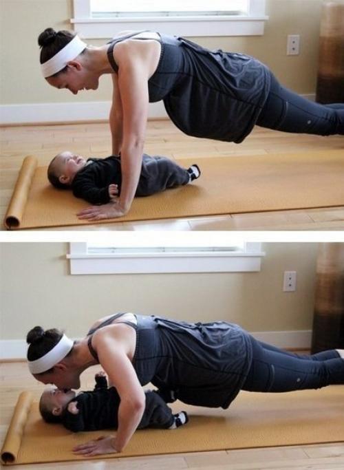 Простые упражнения для фитнес - мам, чтобы поддерживать себя в форме дома с малышом. 05