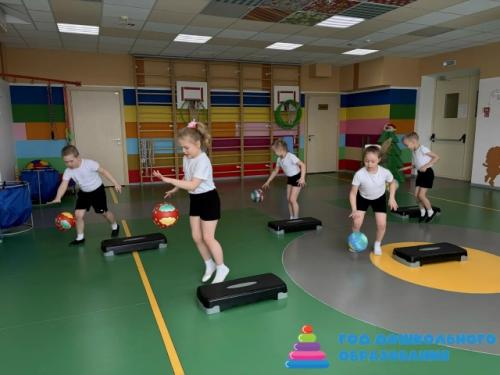 В нашем детском саду успешно проходят занятия кружка Фитнес для Детей под руководством инструктора физической культуры! 01
