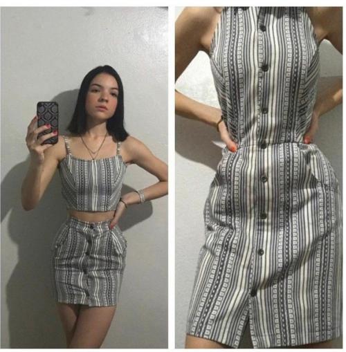 Девушка добилась фигуры своей мечты и решила, что надо перешить свои некоторые вещи и срочно это всё выставить напоказ. 03