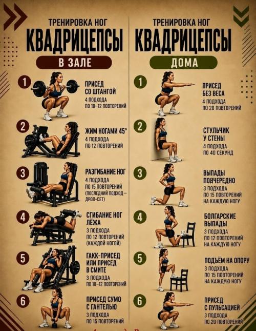 Дома или в зале - можно в обоих вариантах тренироваться. 02