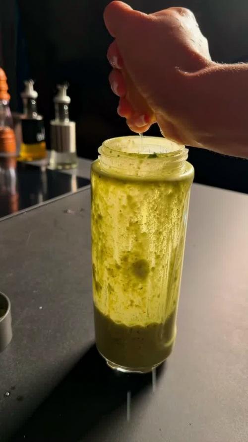 Жареная гречка с зеленым кремом. 04