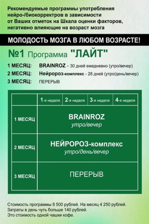 В Роднике Здоровья можно программу для питания мозга подобрать! 03