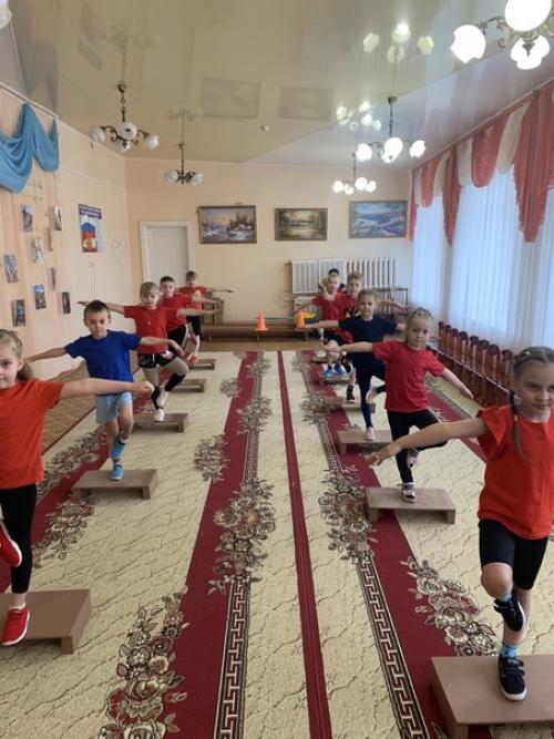 Воспитанники подготовительной группы с удовольствием посещают занятия по фитнес - аэробике. 03