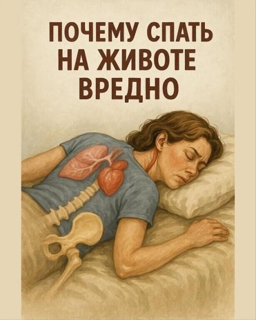 Сон на животе может навредить телу.  