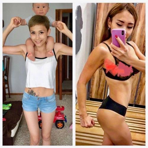 Как круто девушка привела себя в форму! 04