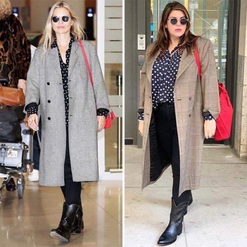 Одинаковые комплекты одежды на девушках с разными комплекциями. 09