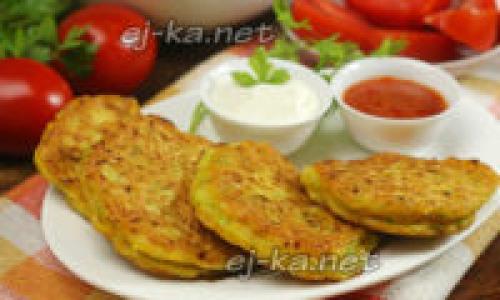 Оладьи из кабачков на кефире. Пышные оладьи из кабачков на кефире
