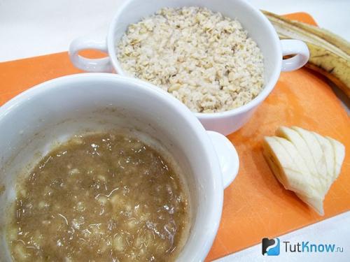 Овсянка на молоке с бананом и медом. Овсянка с бананом и медом