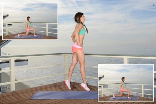 Тренировка ног и ягодиц фитнес-бикини. Выпады в прыжке