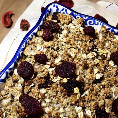 Диетический яблочный крамбл с овсяными хлопьями. Диетический яблочный крамбл