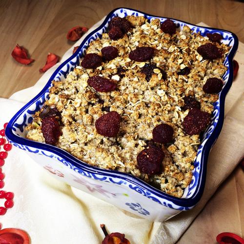 Диетический яблочный крамбл с овсяными хлопьями. Диетический яблочный крамбл