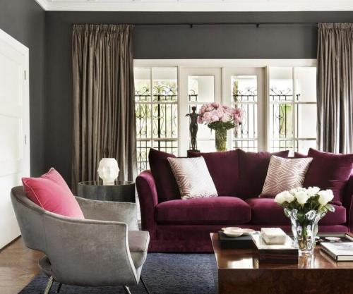 Сочетание серого и бордового цвета в интерьере. Бордовый цвет в интерьере и его сочетание с другими цветами