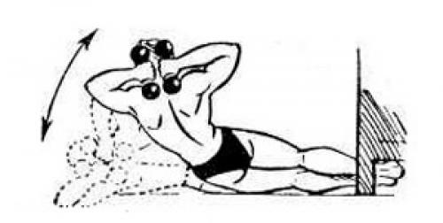 Упражнения для пресса с гантелями