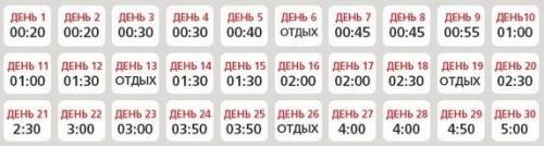 Месяц планки. УПРАЖНЕНИЕ ПЛАНКА. ГРАФИК НА 30 ДНЕЙ ДЛЯ ЖЕНЩИН И МУЖЧИН